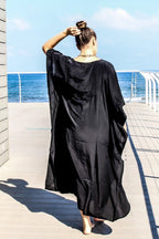 Kashmir Silk Butterfly Kaftan Black