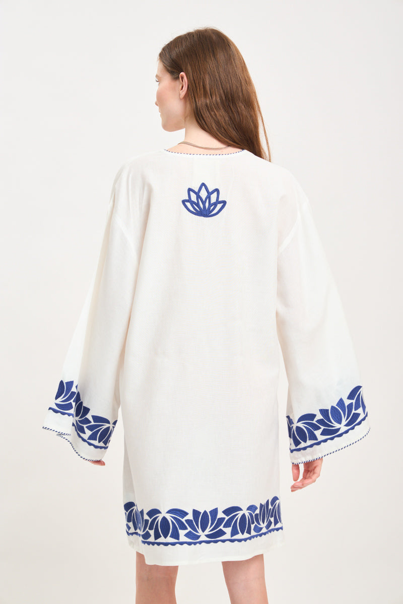 Lotus Mini Dress Blue