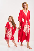 Girls Kashmir Cotton Red – Mommy & Me Collection