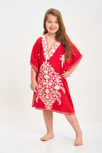 Girls Kashmir Cotton Red – Mommy & Me Collection