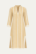 Blue Moon Beige Stripes Maxi Dress