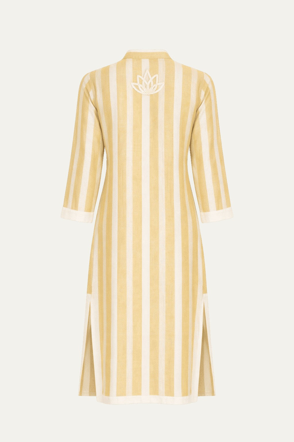 Blue Moon Beige Stripes Maxi Dress