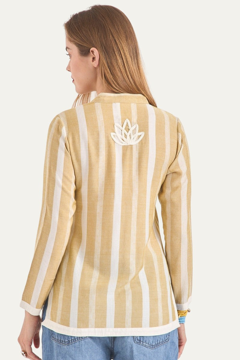 Blue Moon Beige Stripes Shirt