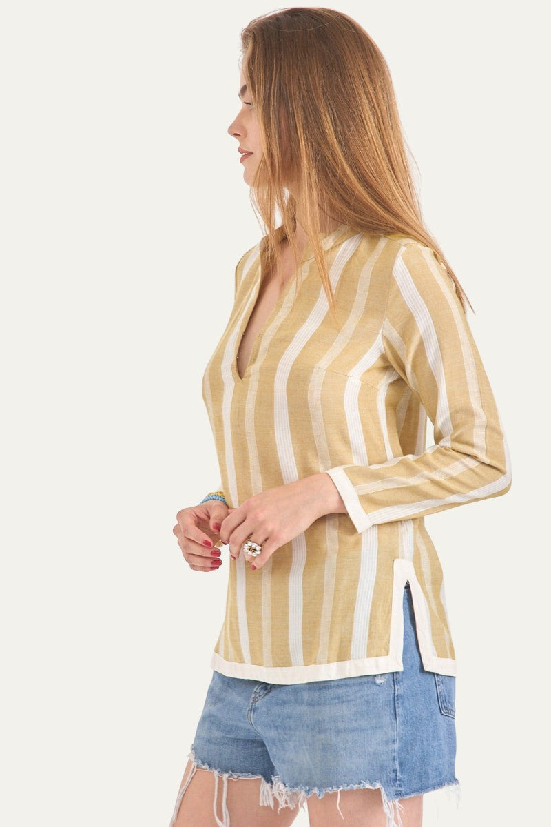Blue Moon Beige Stripes Shirt