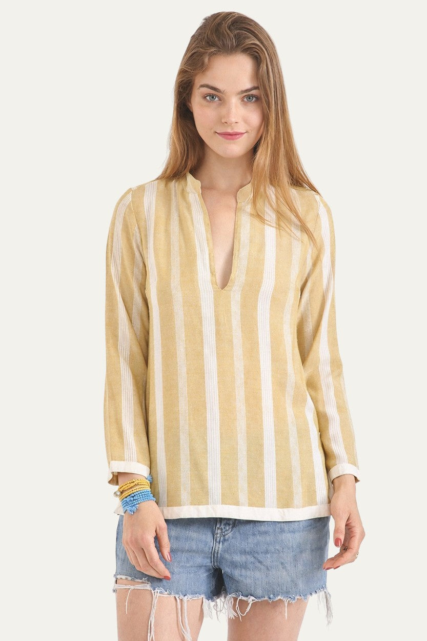 Blue Moon Beige Stripes Shirt