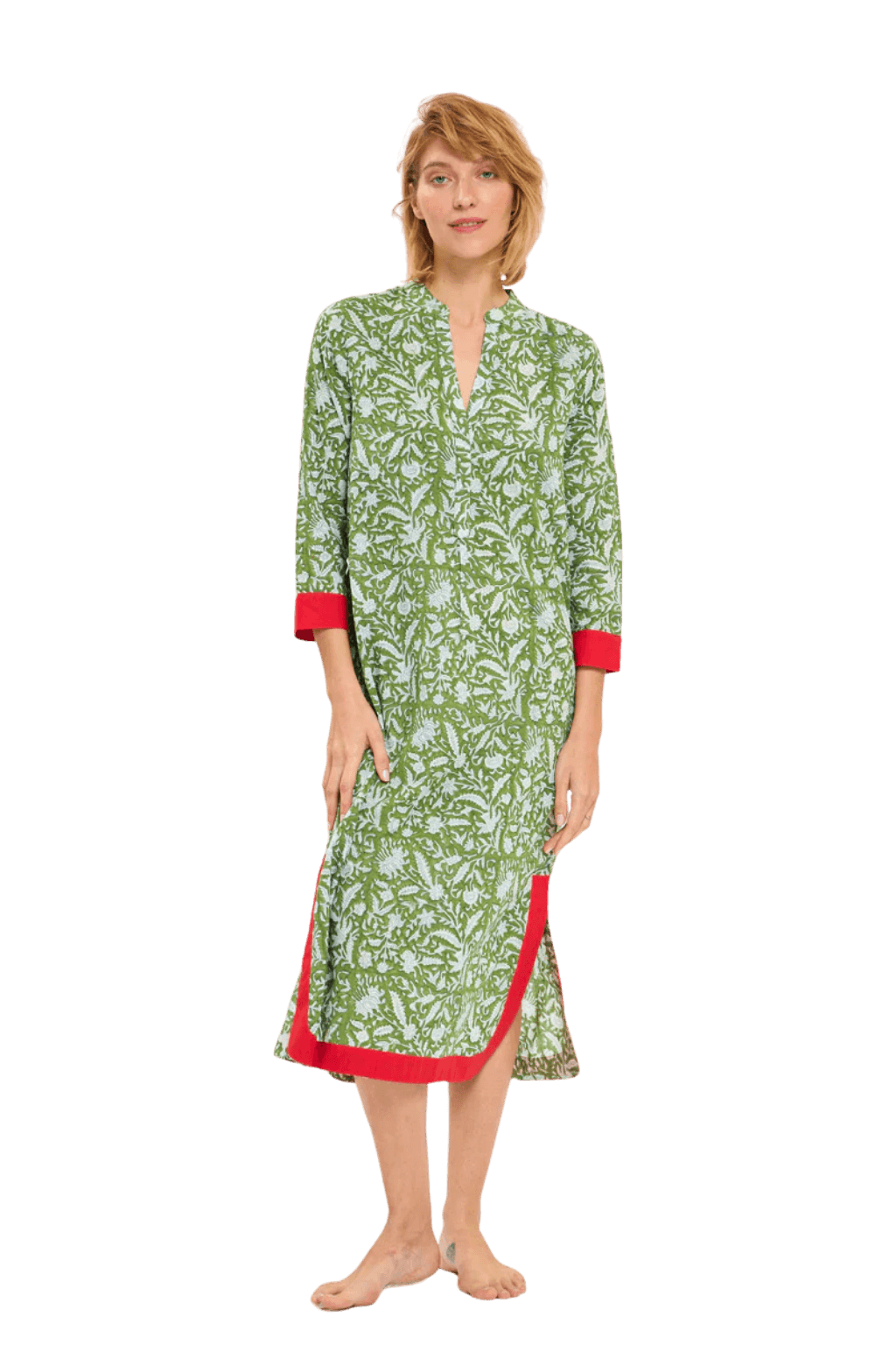 Blue Moon Maxi Green Leaf Dress