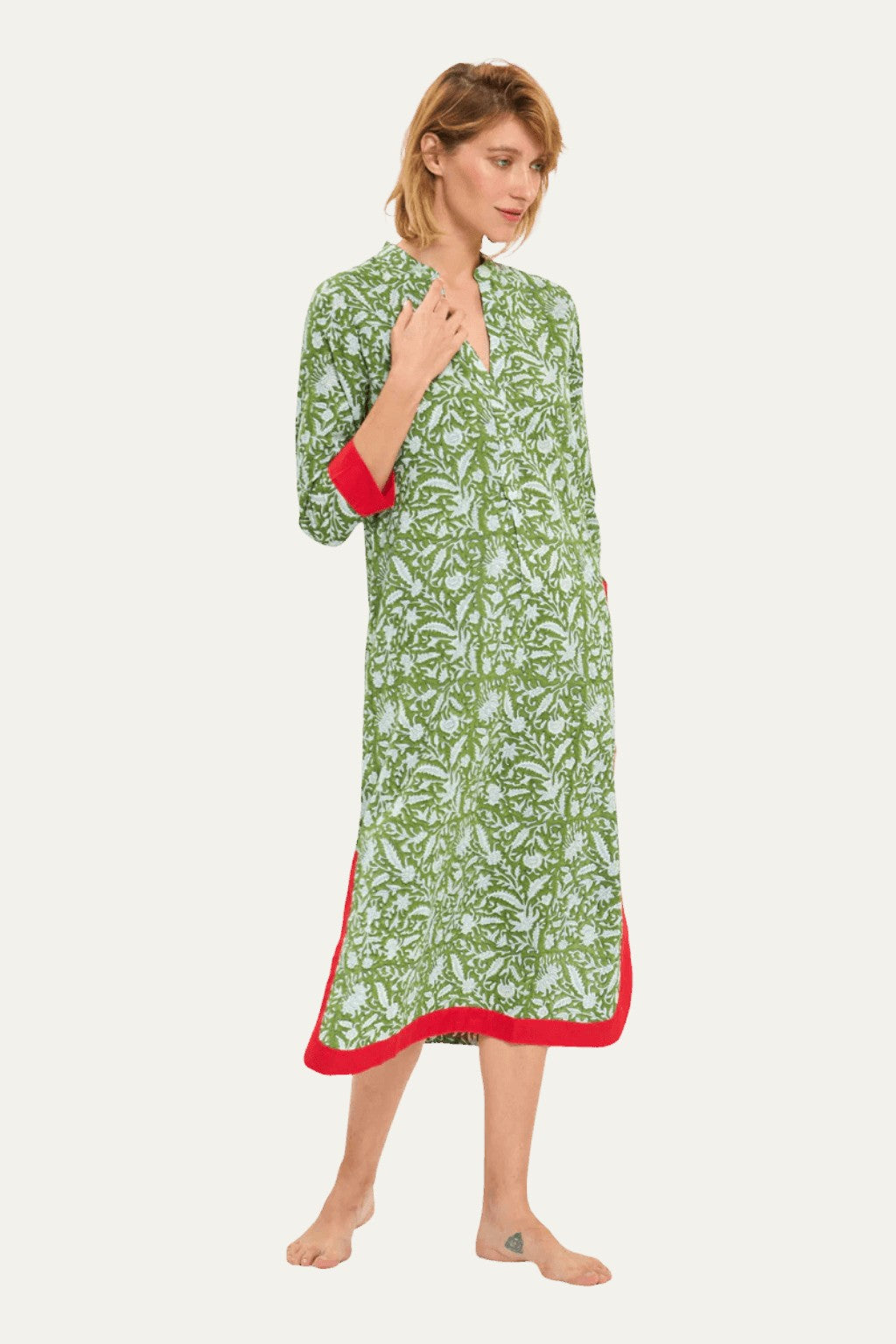 Blue Moon Maxi Green Leaf Dress
