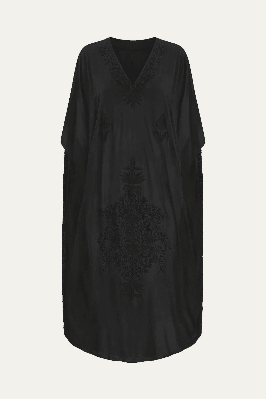 Kashmir Cotton Butterfly Black Kaftan