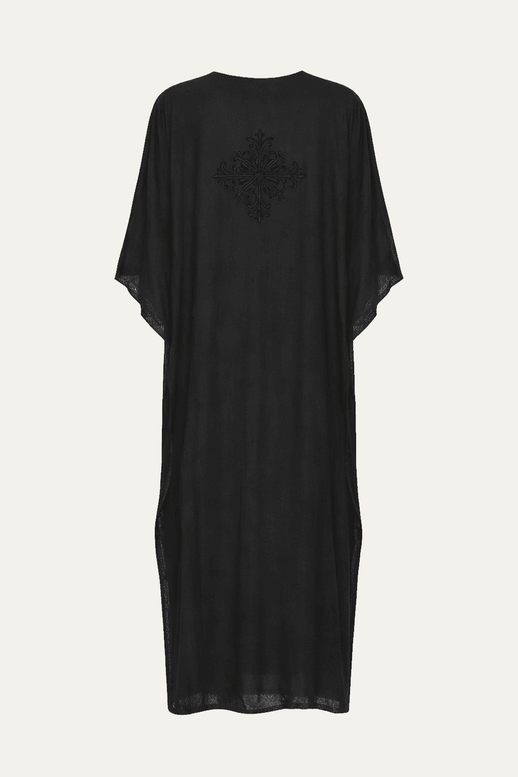 Kashmir Cotton Butterfly Black Kaftan