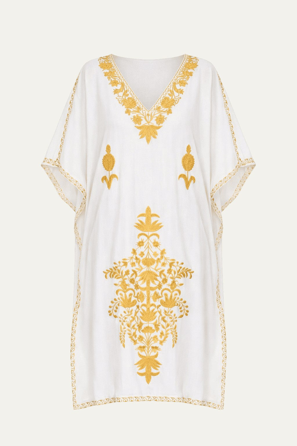 Kashmir Cotton Butterfly Kaftan Gold