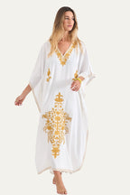 Kashmir Cotton Butterfly Kaftan Gold
