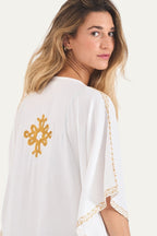 Kashmir Cotton Butterfly Kaftan Gold