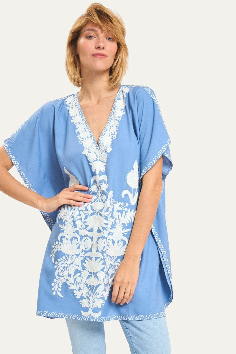 Kashmir Cotton Tunic Light Blue