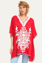 Kashmir Cotton Tunic Red