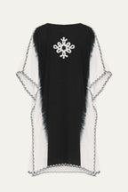 Kashmir Silk Butterfly Kaftan Black&White
