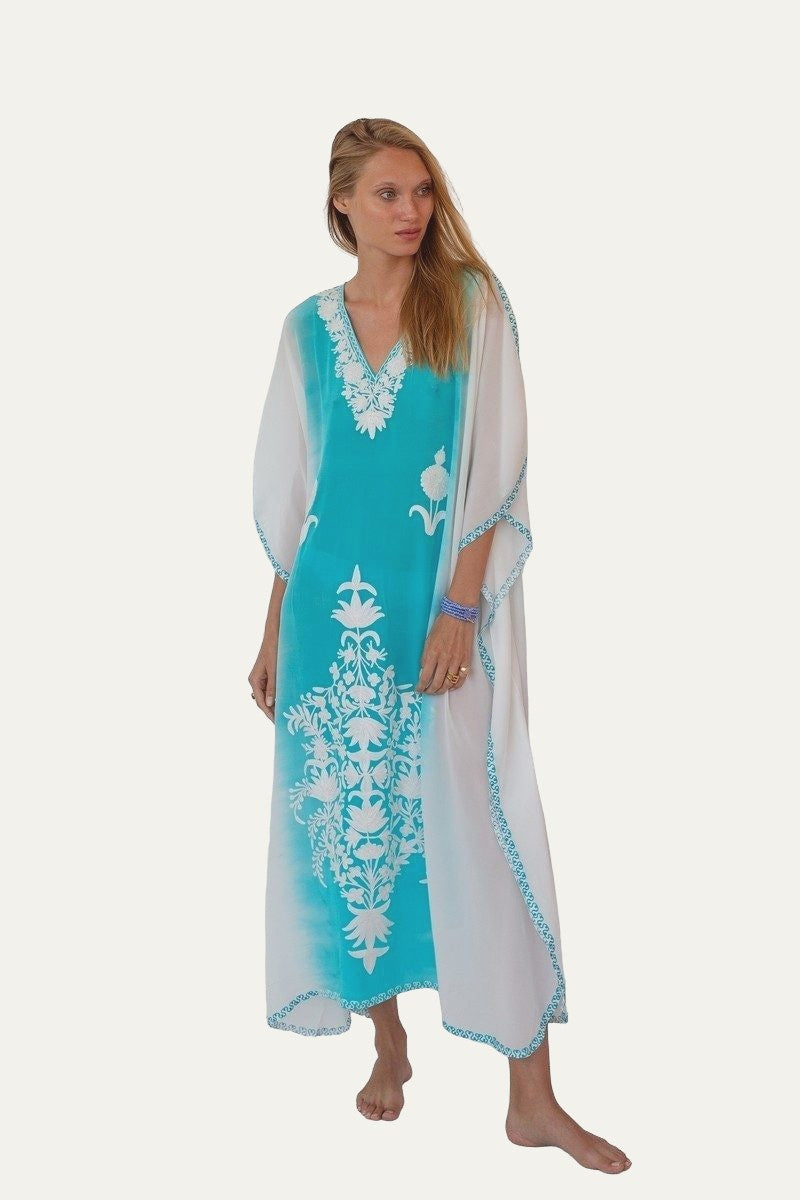 Kashmir Silk Butterfly Kaftan