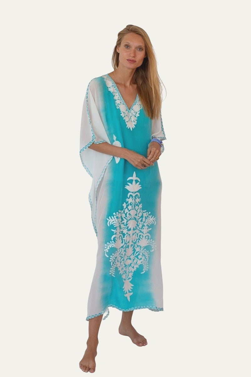 Kashmir Silk Butterfly Kaftan