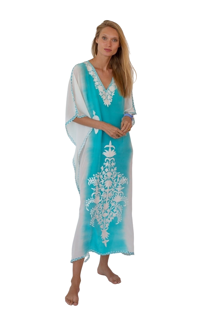 Kashmir Silk Butterfly Kaftan