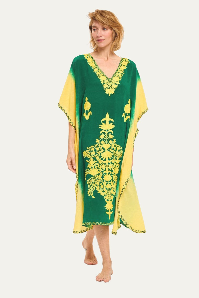 Kashmir Silk Butterfly Kaftan