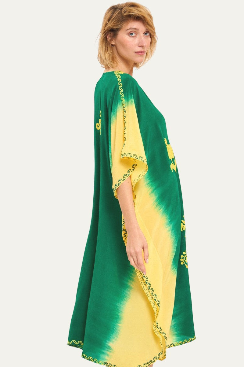 Kashmir Silk Butterfly Kaftan