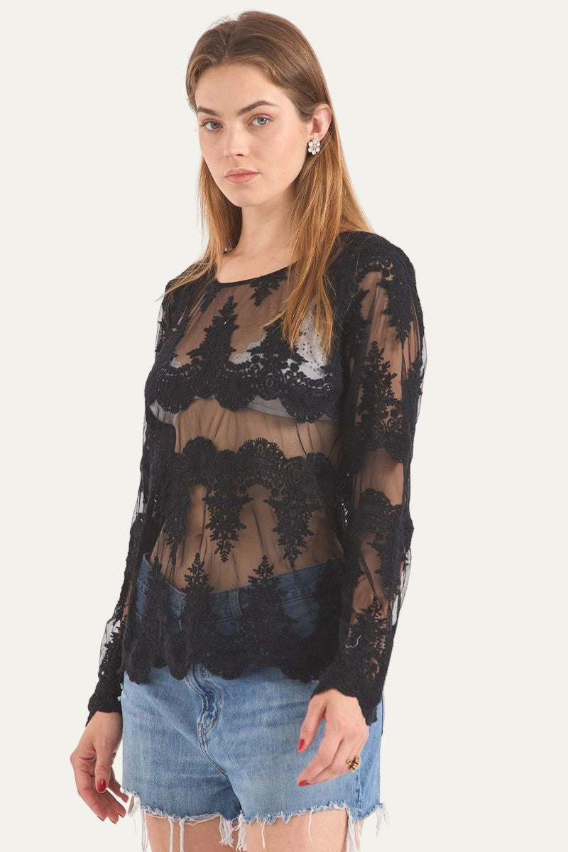 Lace Shirt Black
