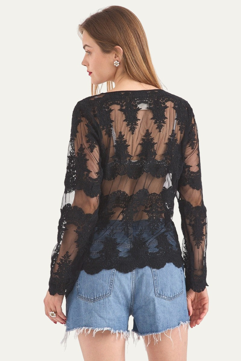 Lace Shirt Black