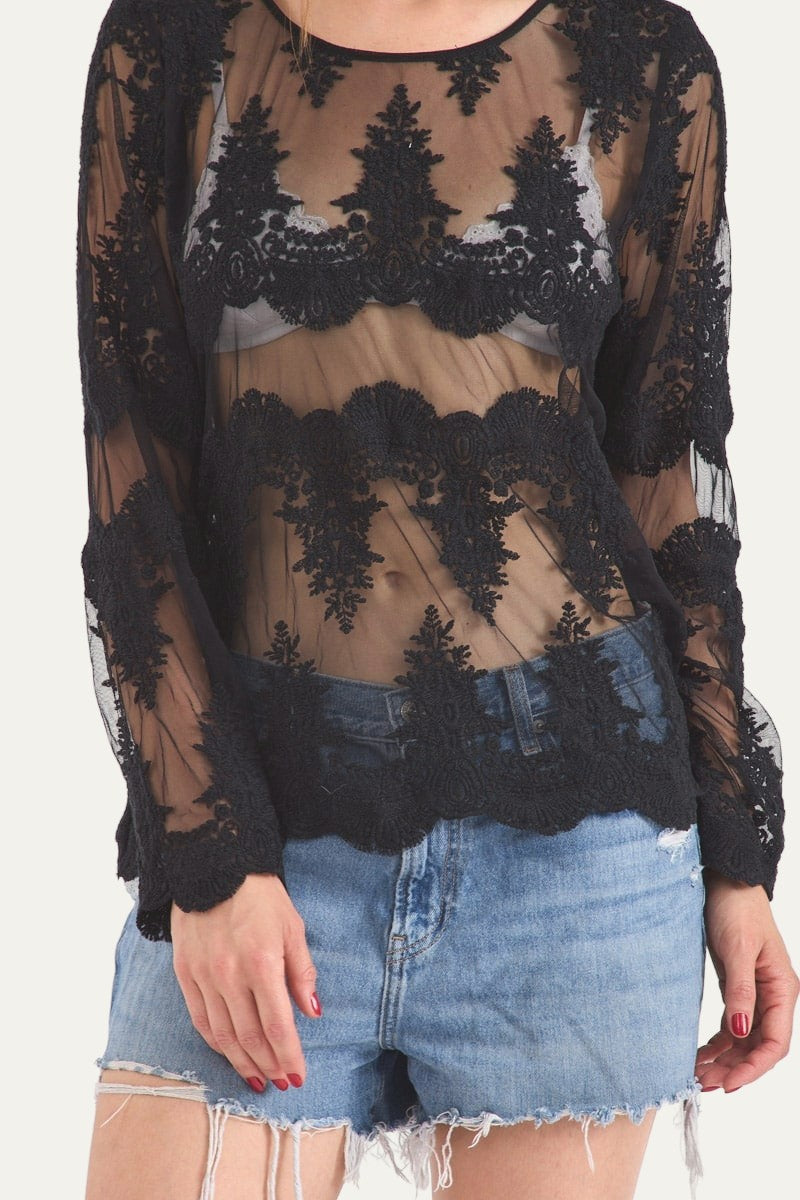 Lace Shirt Black
