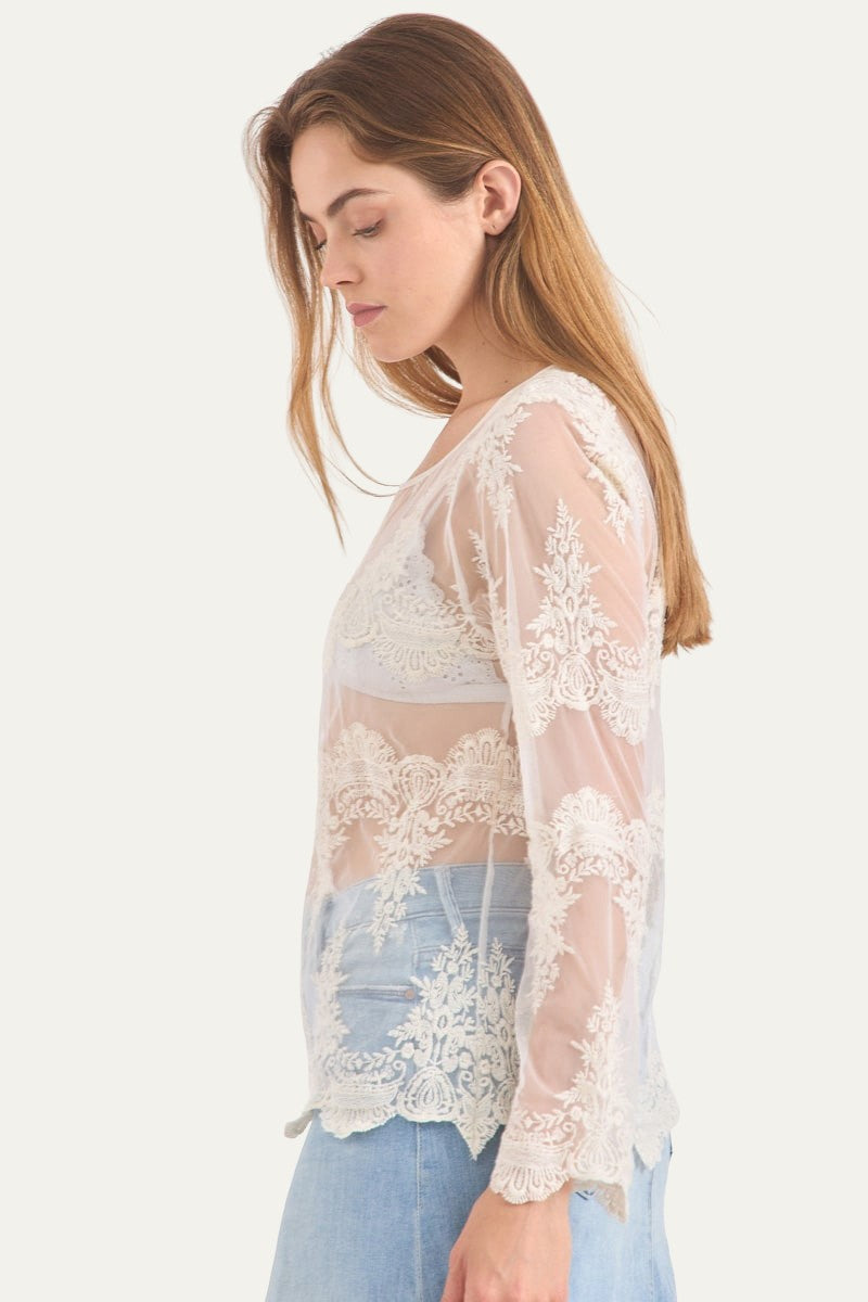 Lace Shirt White