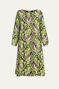 Margarita Green-Black Print Dress