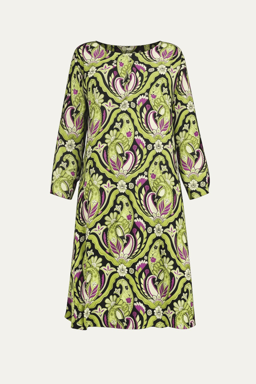 Margarita Green-Black Print Dress