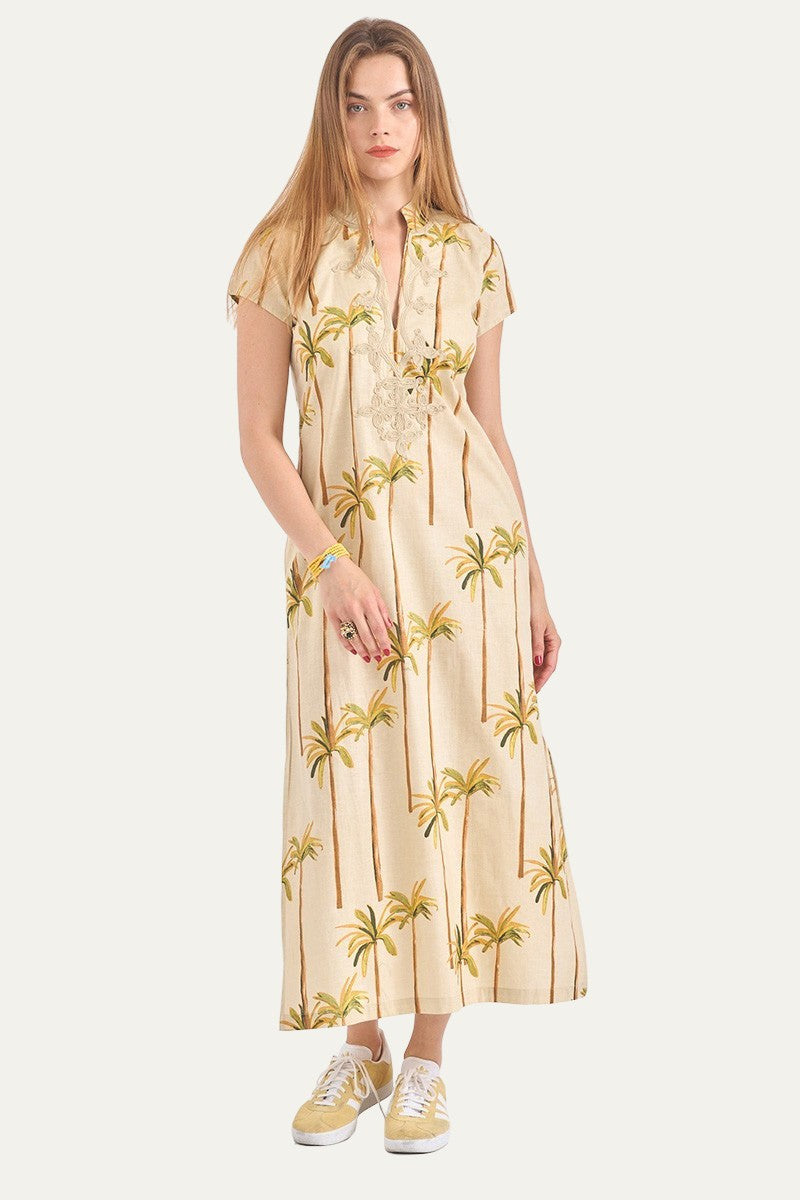 New York Maxi Dress Tropical Print