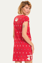 New York Mini Dress Boho Red