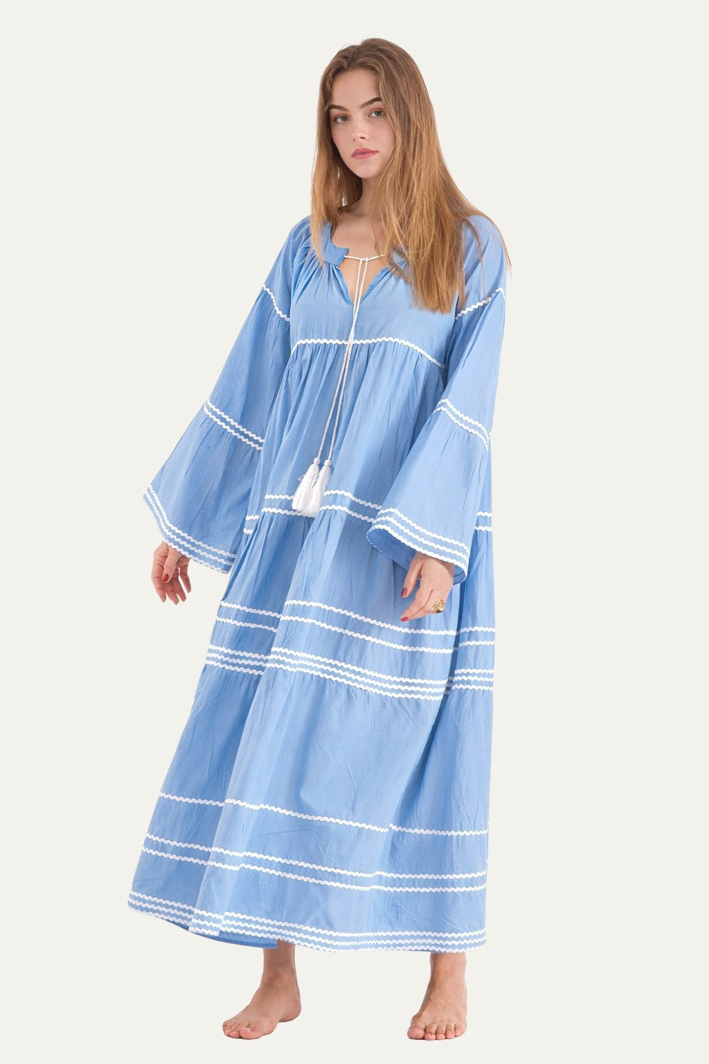 Pina Colada Maxi Dress Sky Blue