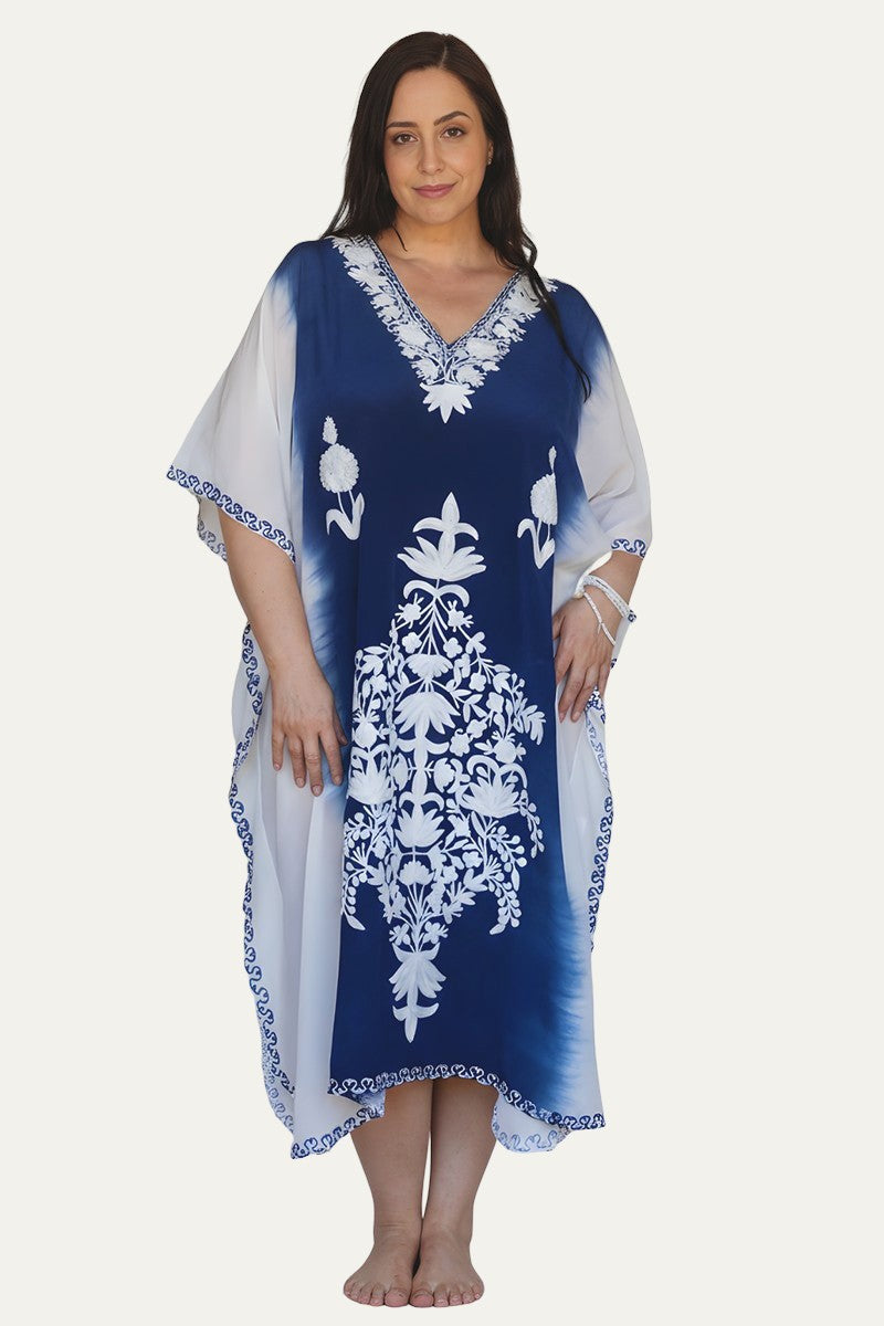 Queen Size Kashmir Silk Butterfly Kaftan