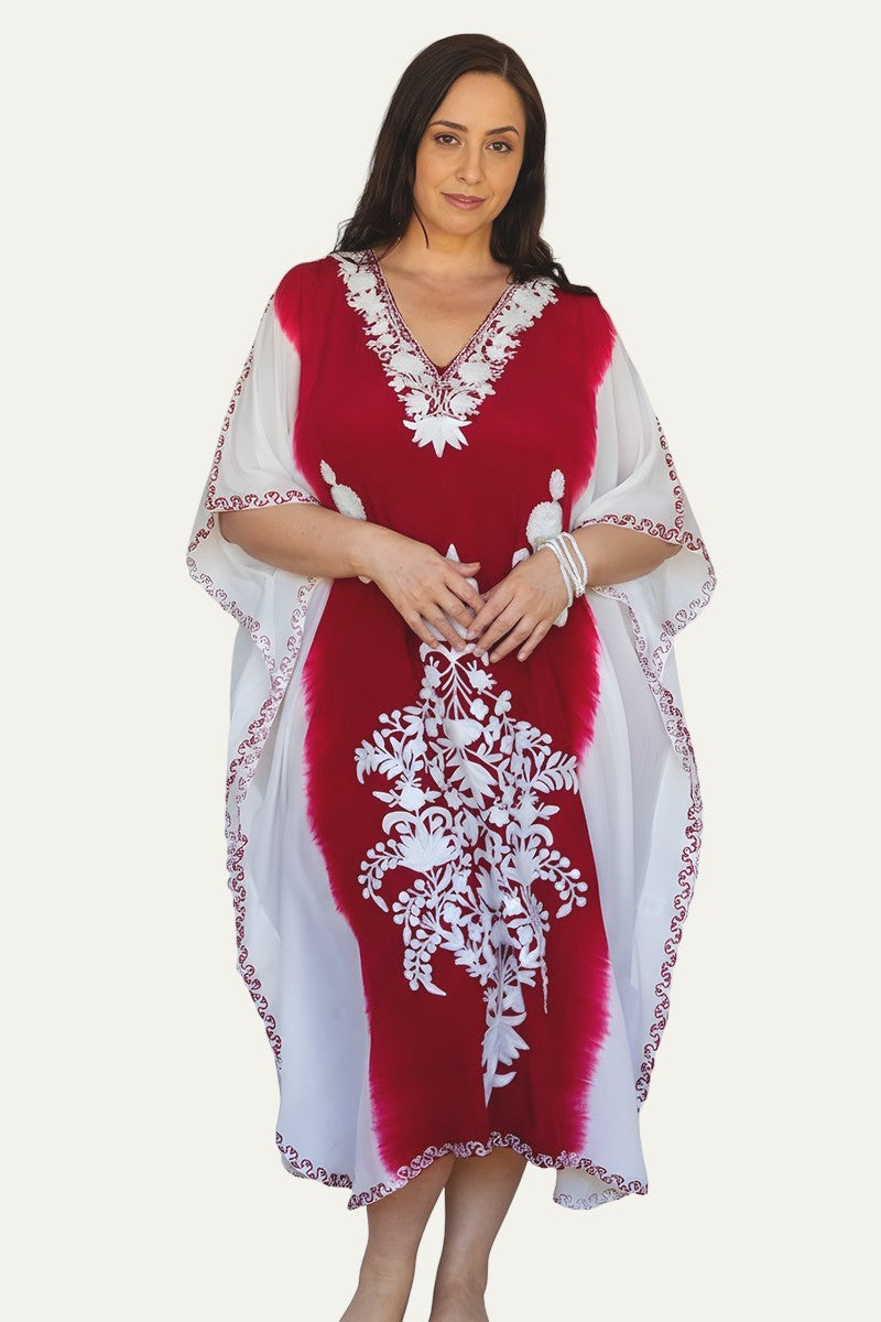 Queen Size Kashmir Silk Butterfly Kaftan