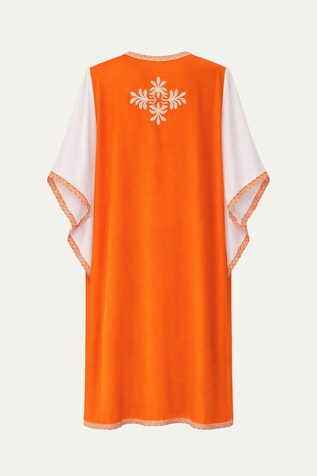 Silk Embroidery Kimono Orange