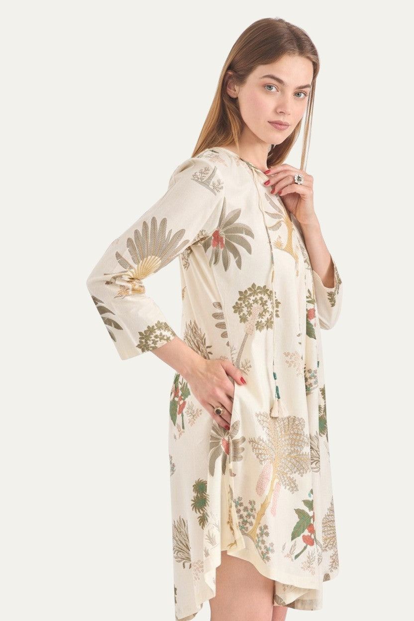 Zanzibar Mini Dress Tropical Print