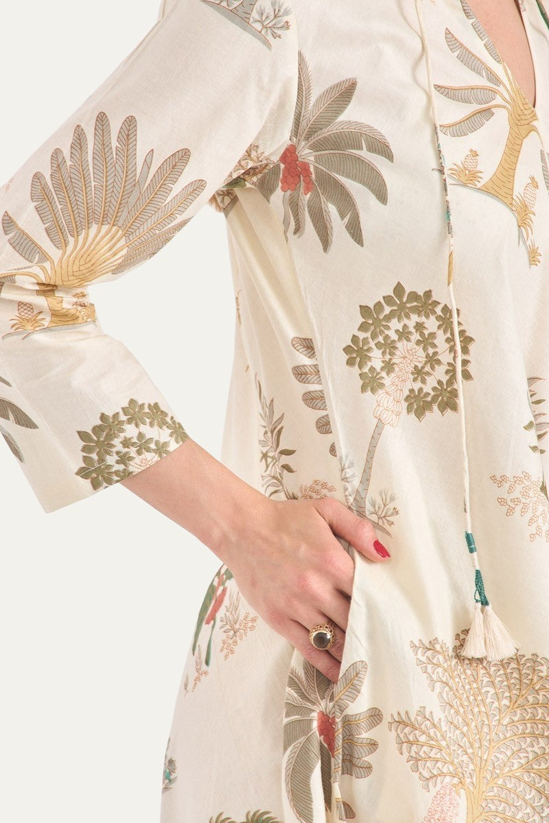 Zanzibar Mini Dress Tropical Print