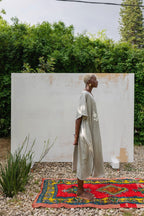 Kashmir Cotton Butterfly Kaftan Light Gray