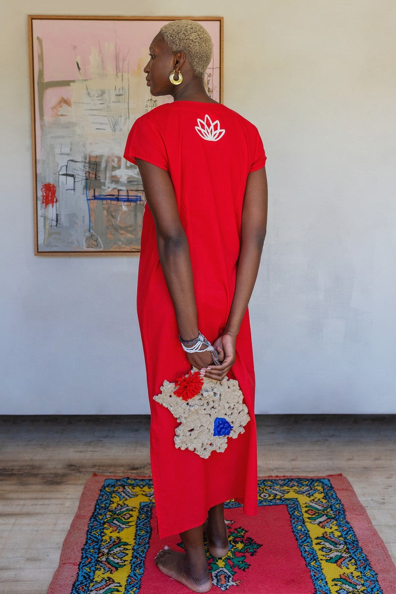 red kaftan maxi dress Shop The Vera Tie Dye Long Sleeve Maxi Dress
