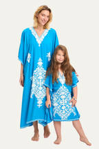 Girls Kashmir Cotton Turquoise – Mommy & Me Collection