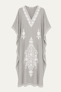 Kashmir Cotton Butterfly Kaftan Light Gray
