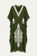 Kashmir Cotton Butterfly Kaftan Olive