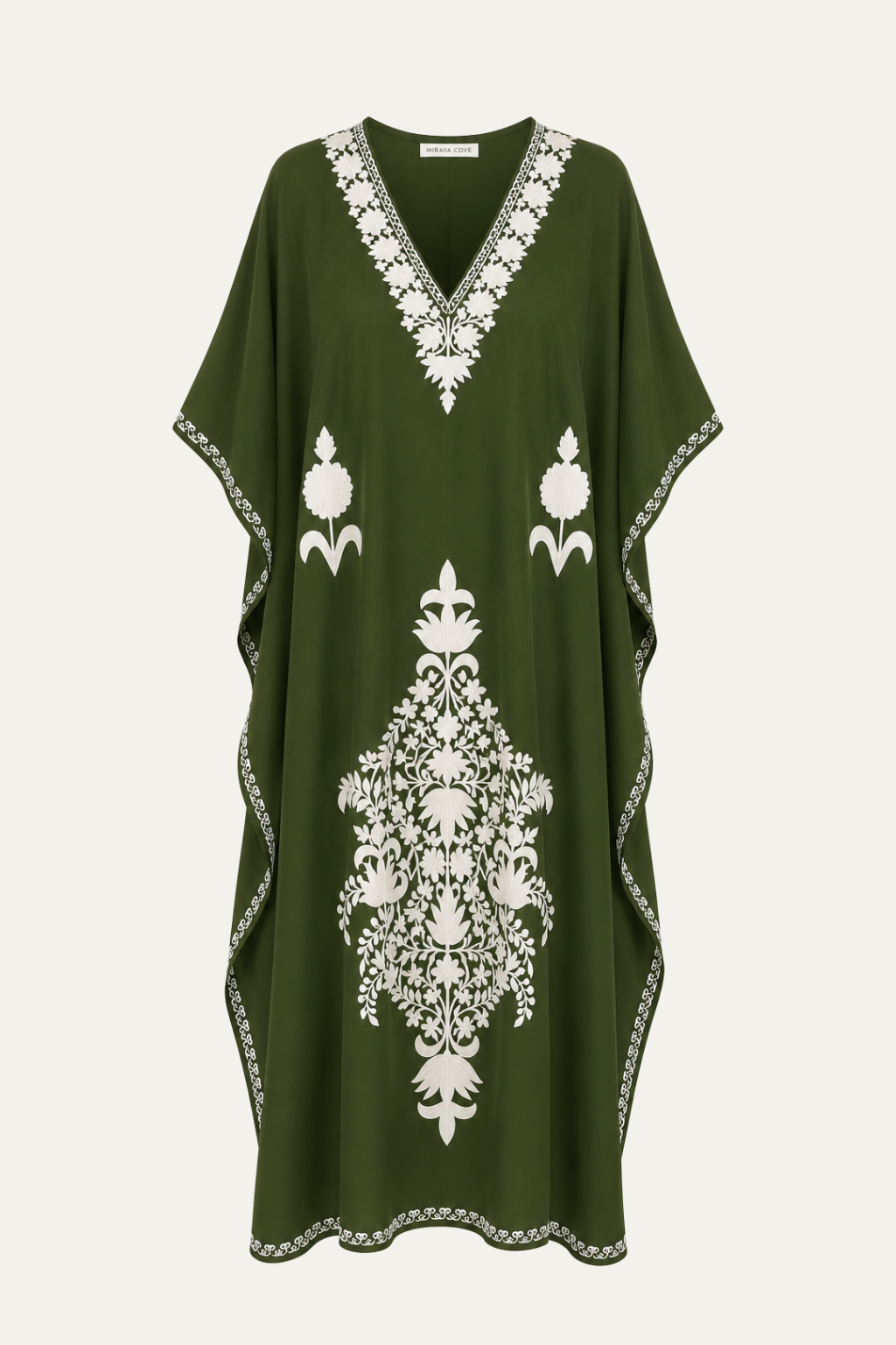 Kashmir Cotton Butterfly Kaftan Olive