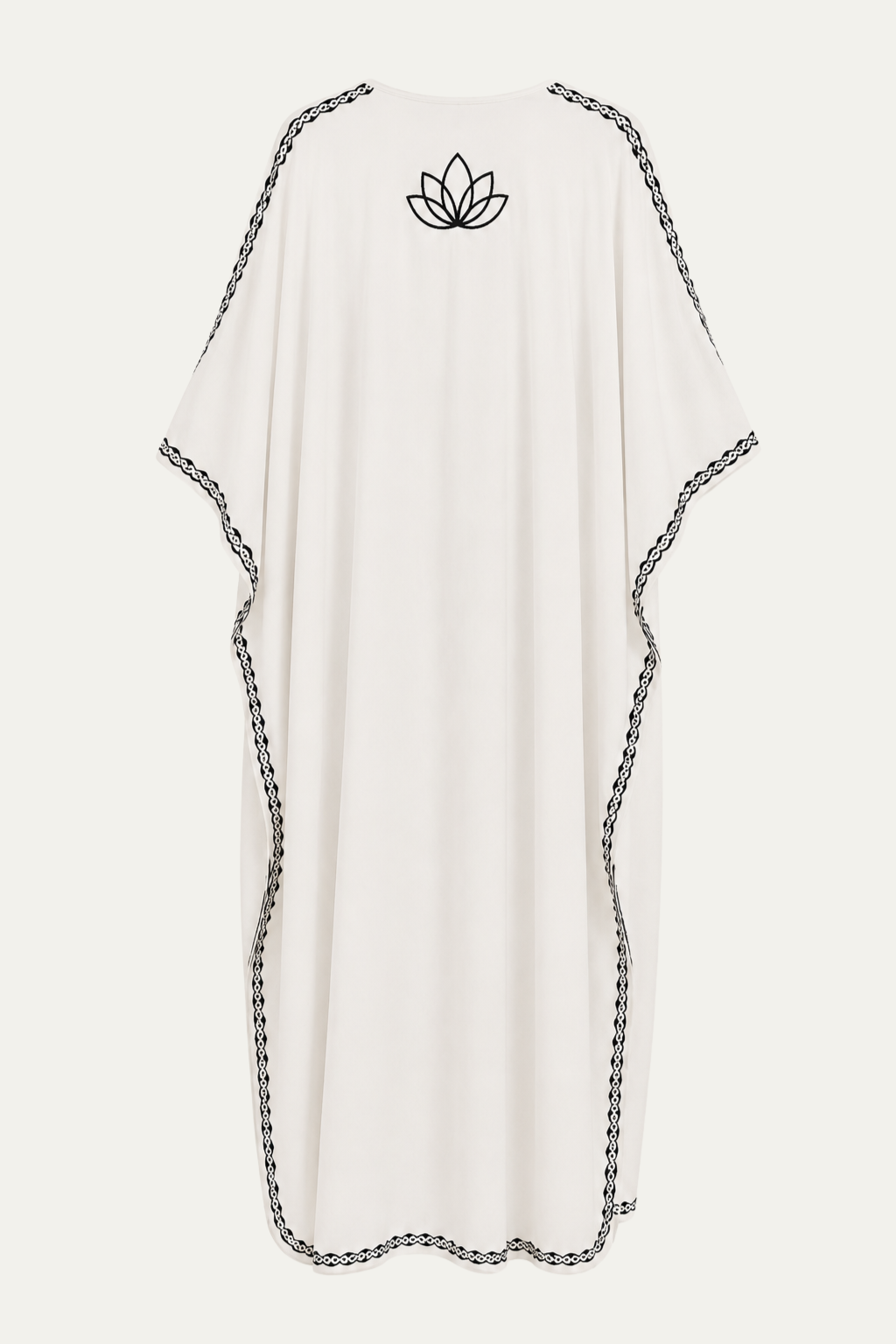 Kashmir Cotton Butterfly Kaftan White & Black