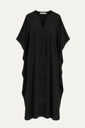 Kashmir Cotton Butterfly Black Kaftan