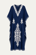 Kashmir Cotton Butterfly Kaftan Dark Blue