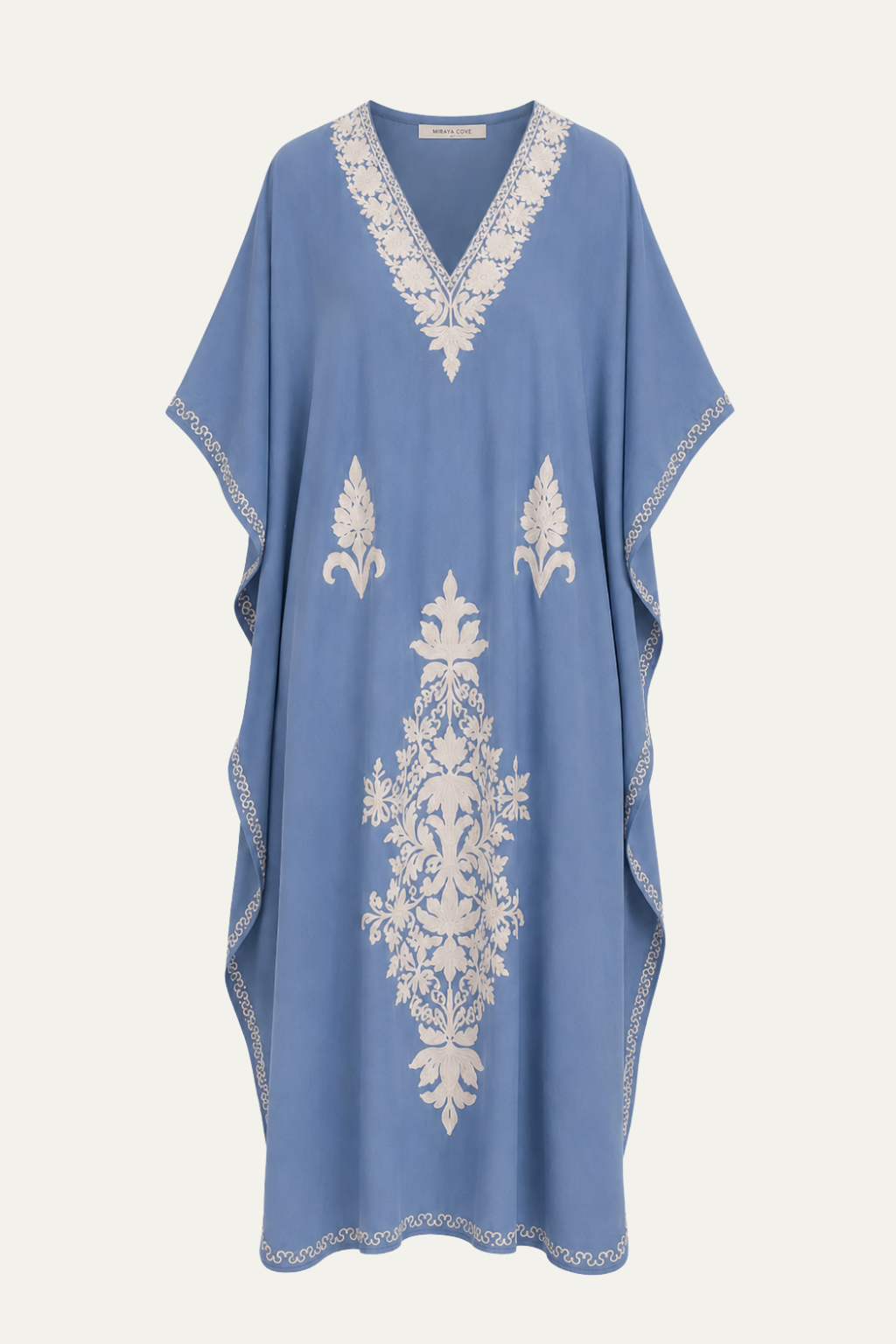 Kashmir Cotton Butterfly Kaftan Light Blue