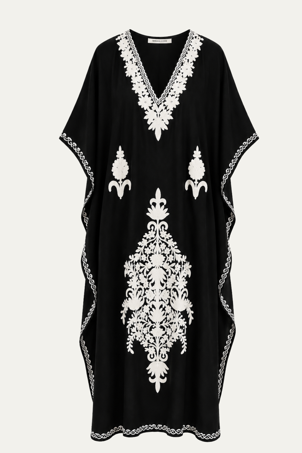 Kashmir Cotton Butterfly Black Kaftan