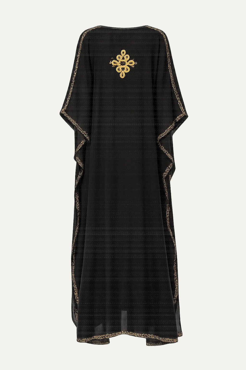 Kashmir Cotton Butterfly Kaftan Black&Gold